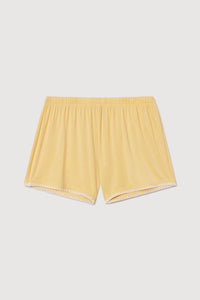Frida Pajama Short-Sleeve and Short Set in Sunbeam/Ivory