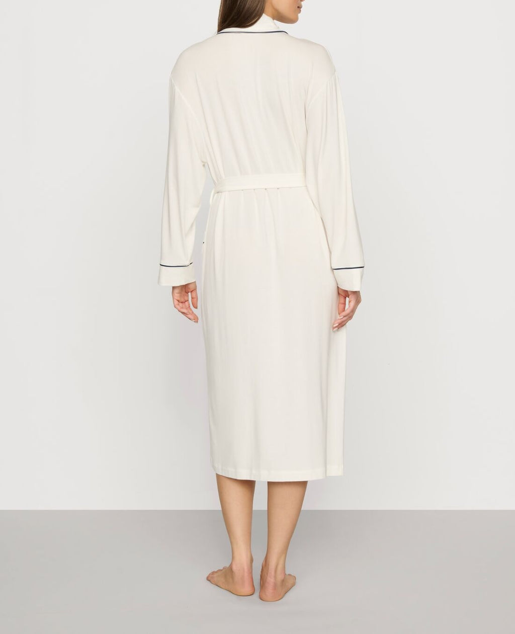 Gisele Long Robe in Ivory/Navy