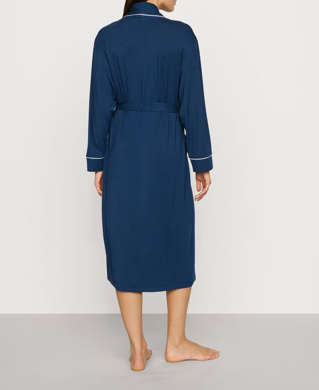 Gisele Long Robe in Navy/Ivory