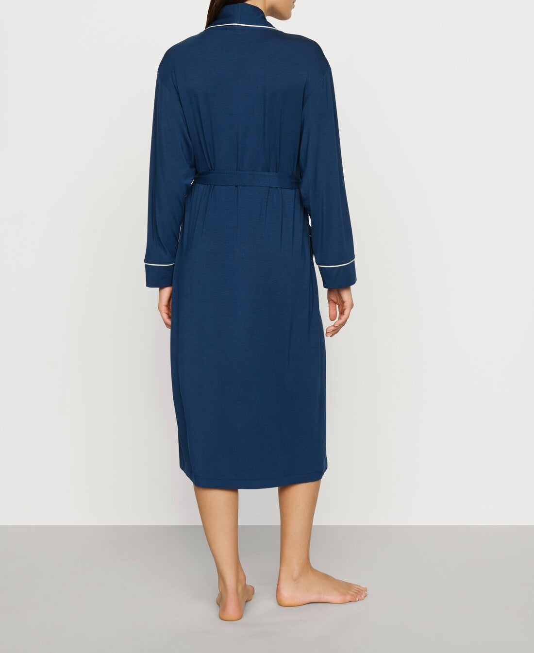 Gisele Long Robe in Navy/Ivory