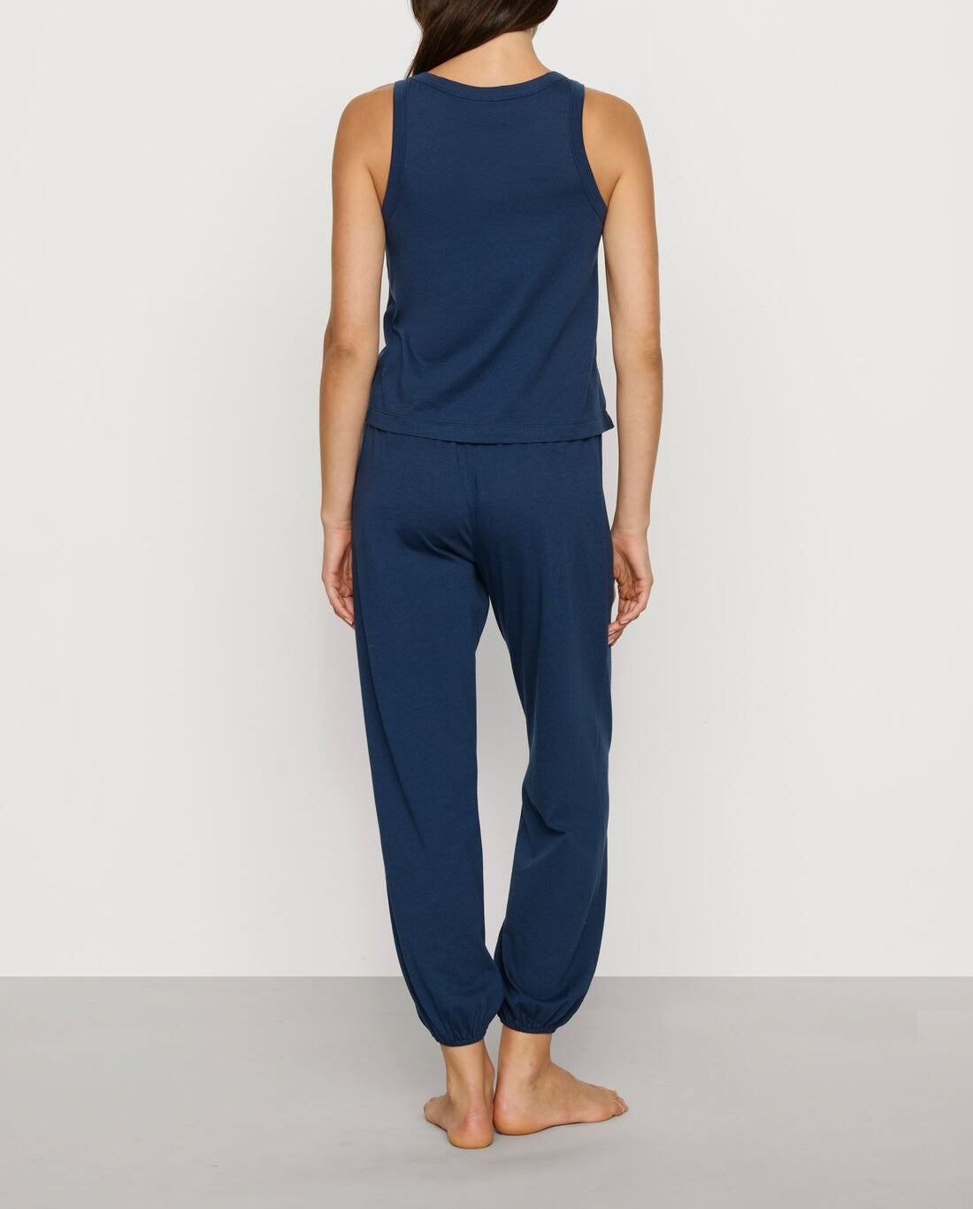 Aloe Cotton Tank in Navy