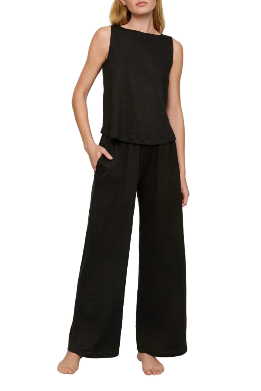 Organic Linen Pant in Black