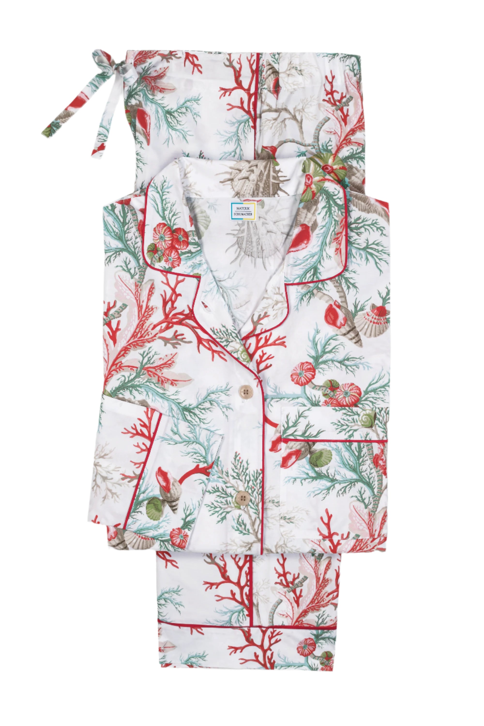 Luca Pajama Set in Del Tesoro Coral