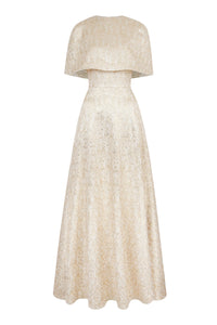 Lucretia Dress in Gold Metallic Jacquard  | Emilia Wickstead