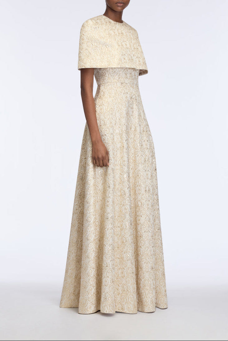 metallic jacquard dress Adrianna Papell Women's Metallic Jacquard Sweetheart Neck Midi Dress - Candied Ginger