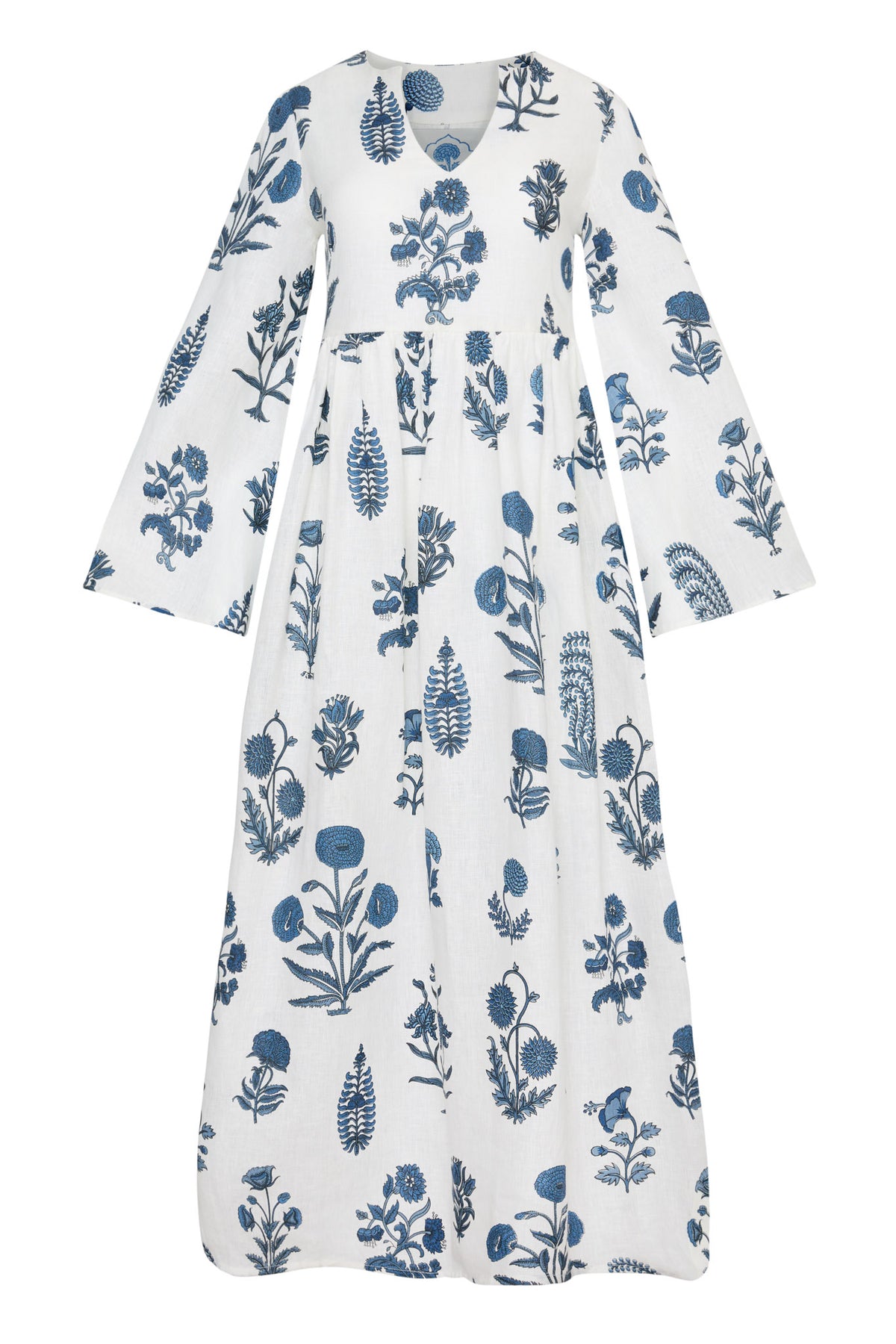 Lugano Maxi Dress in Indigo Botanical