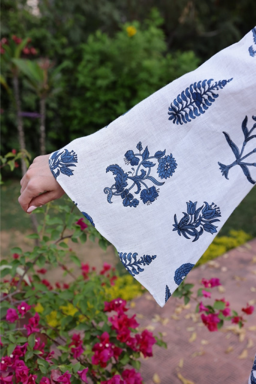 Lugano Maxi Dress in Indigo Botanical