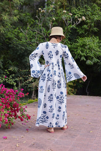 Lugano Maxi Dress in Indigo Botanical