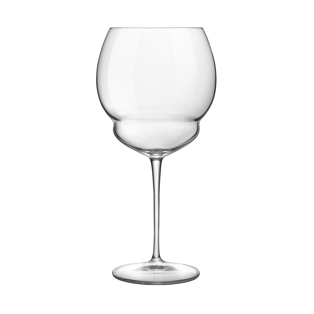 Front view of Luigi Bormioli Backdoor 20s Gin Tonic showcasing its clear crystal bowl and slender stem with a white background