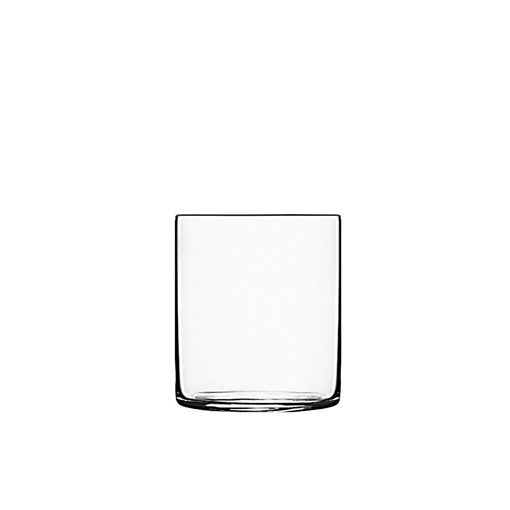 Front view of Luigi Bormioli Top Class Round Water showcasing clear blown crystal glass with white background