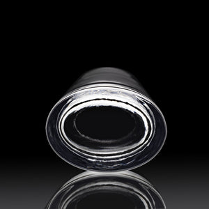 Bottom view of Luigi Bormioli Veronese Beverage tumbler showcasing its thick circular base with black background