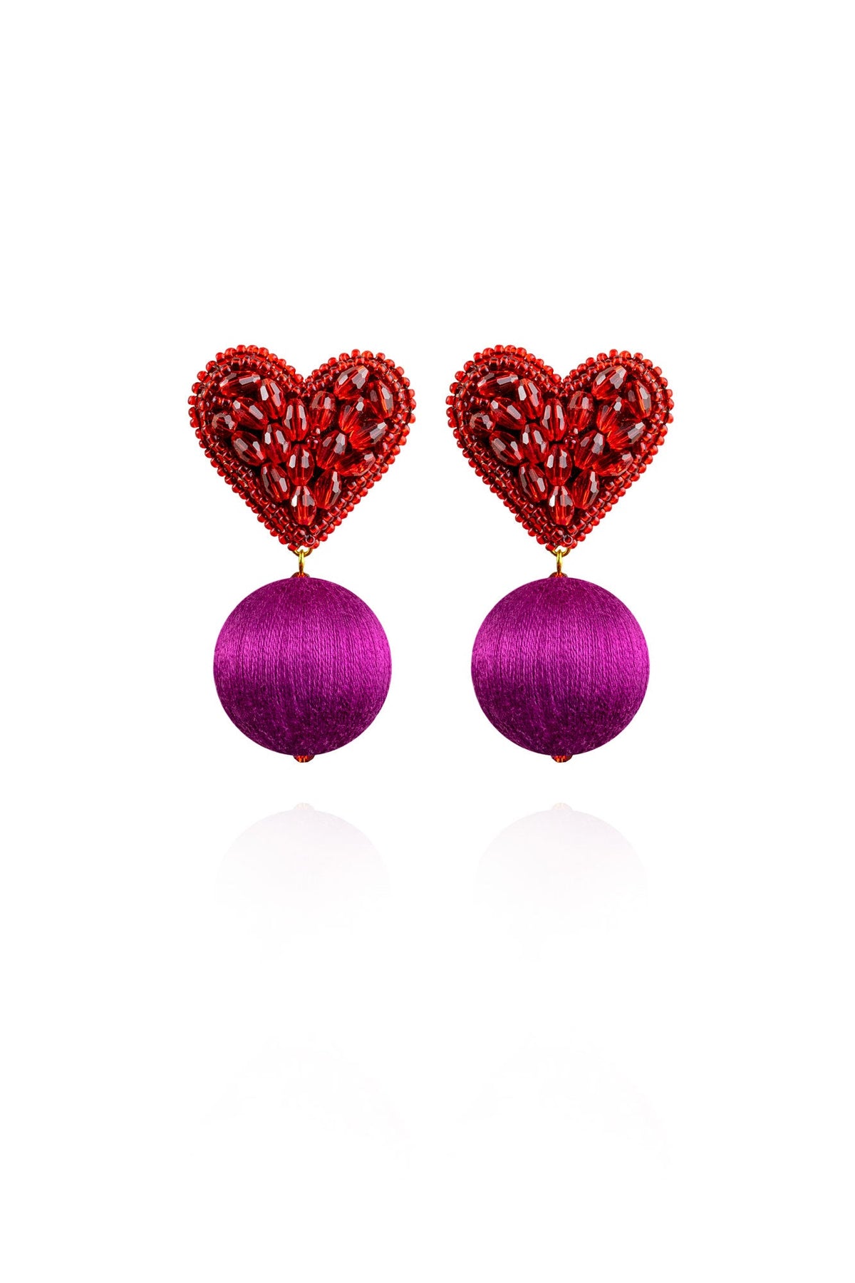 Luisa Earrings in Mulberry Red