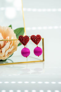 Luisa Earrings in Mulberry Red