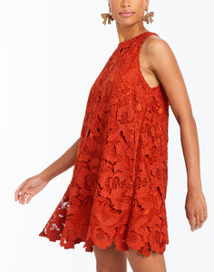 Luli Mini Dress in Red Lace