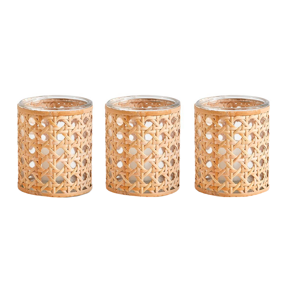 CANE WEBBING CANDLEHOLDER/VASE