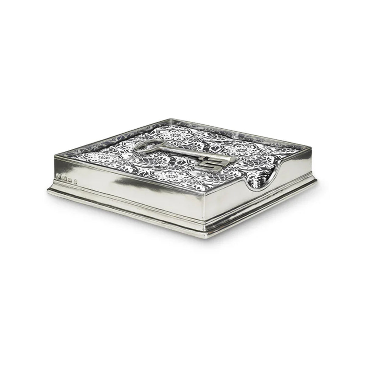 Luncheon Napkin Box with Key Weight
