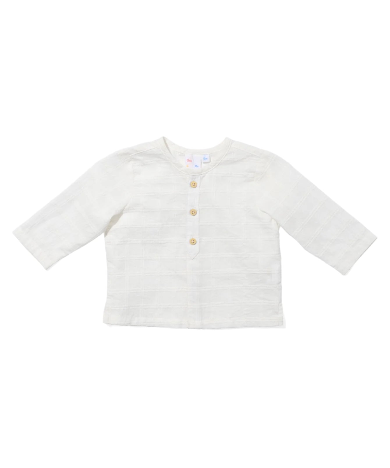 Lupo Baby Shirt, Cream Windowpane