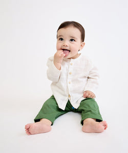 Lupo Baby Shirt, Cream Windowpane