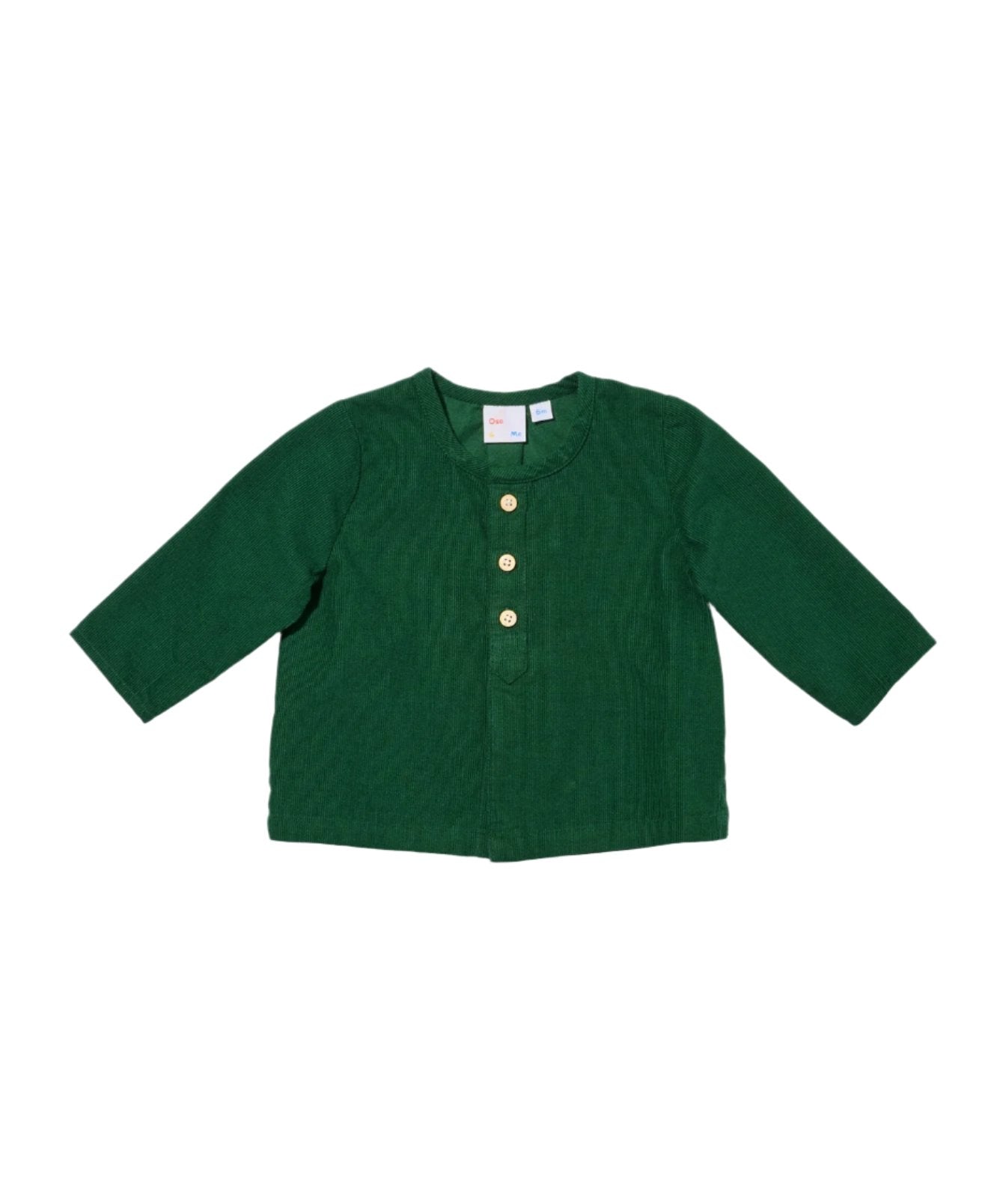 Lupo Baby Shirt in Forest Corduroy