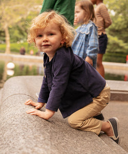 Lupo Baby Shirt in Navy Corduroy