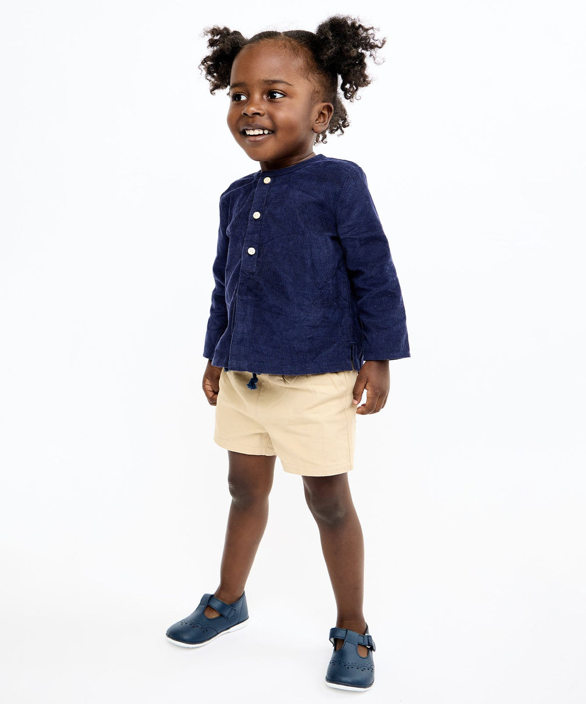 Lupo Baby Shirt in Navy Corduroy