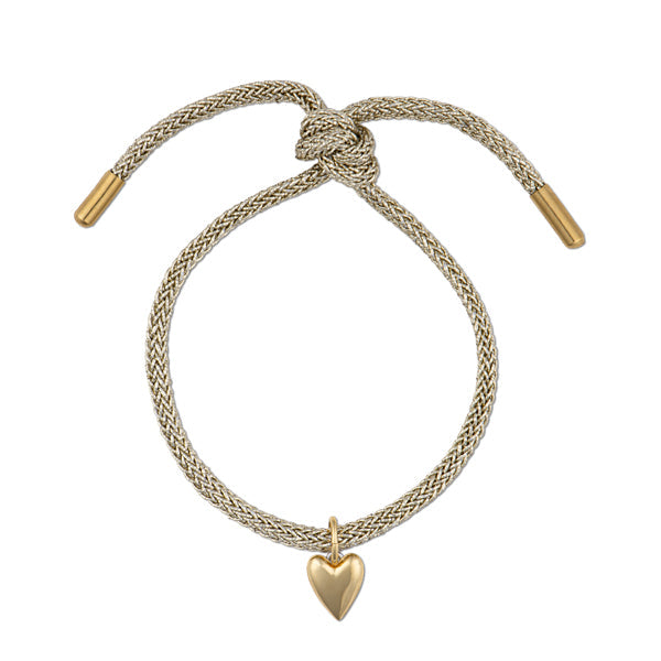 Gold Lurex Bracelet with Mini Heart