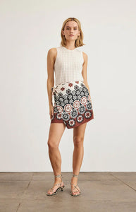 Lydia Skirt in Cream & Deep Clay