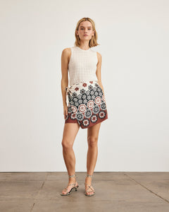 Lydia Skirt in Cream & Deep Clay
