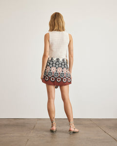 Lydia Skirt in Cream & Deep Clay