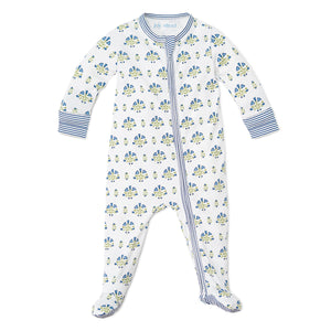 Posy Floral Block Print Zip Baby Onesie