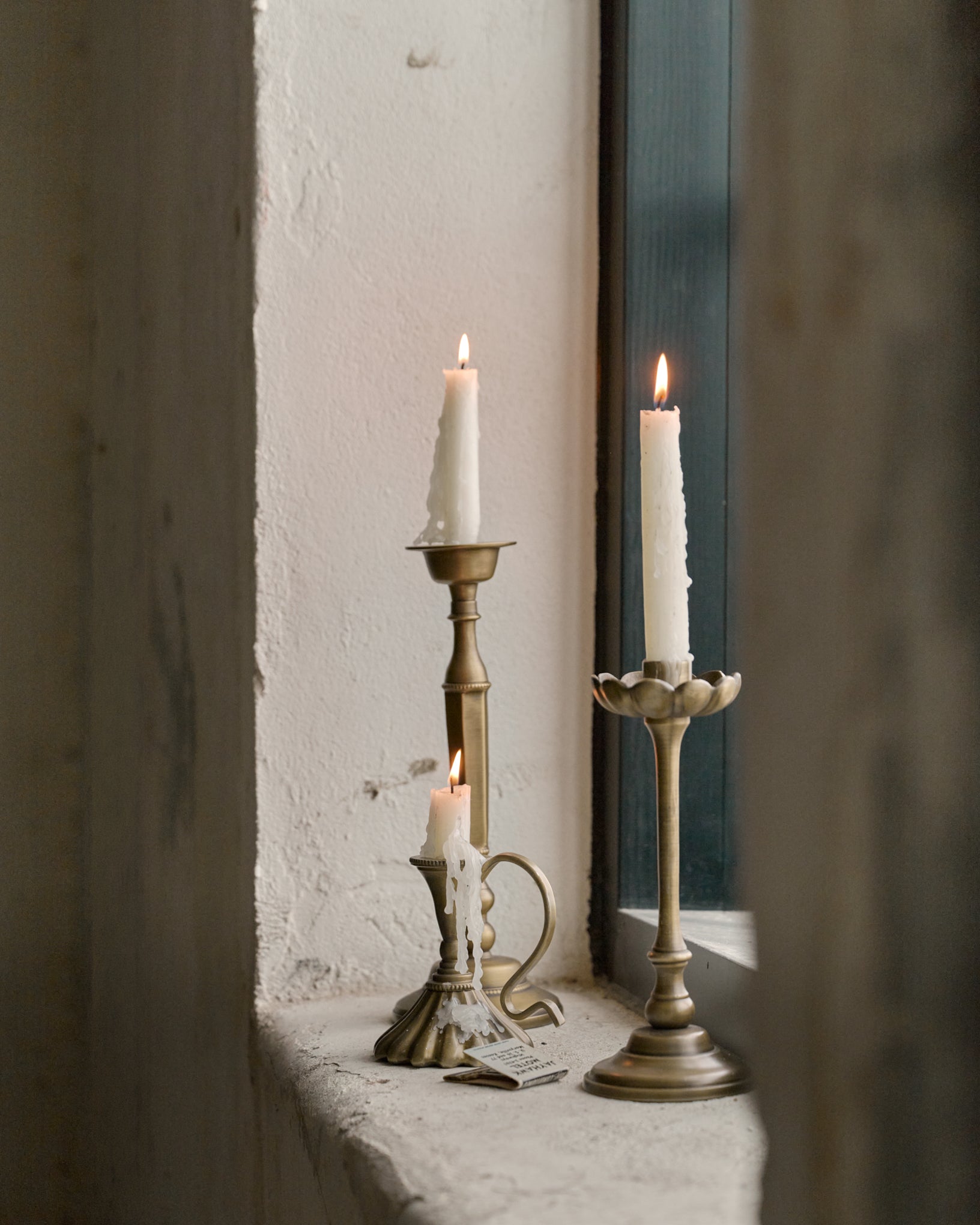 Anna Antique Brass Taper Holder (Large)