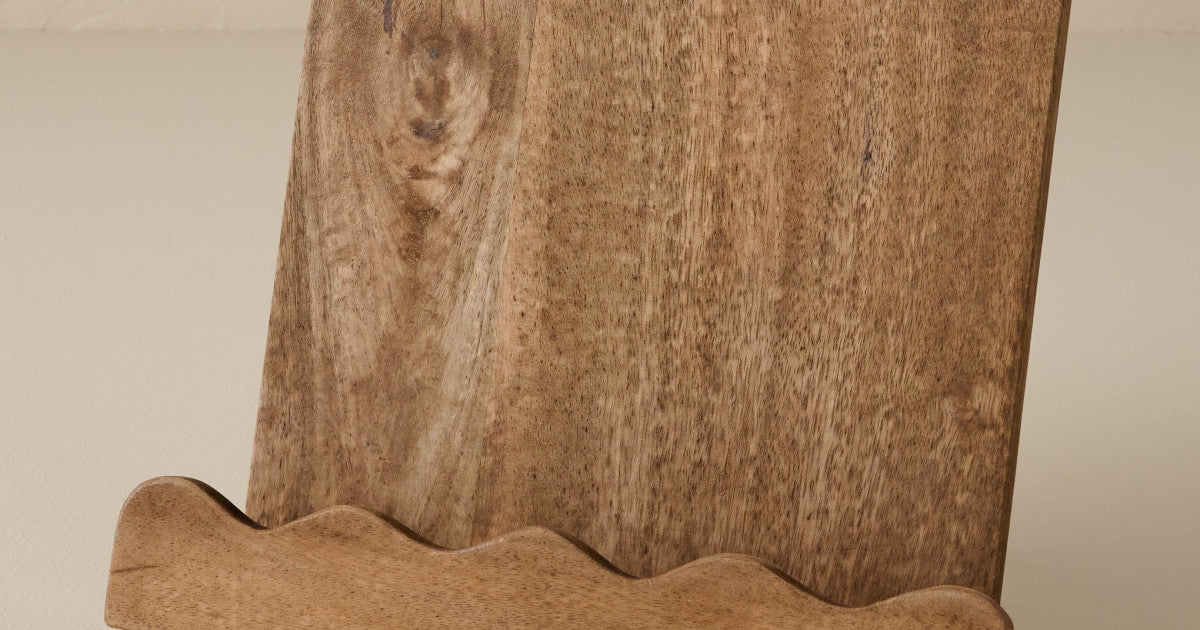 Antiqued Wood Scalloped Cookbook Holder