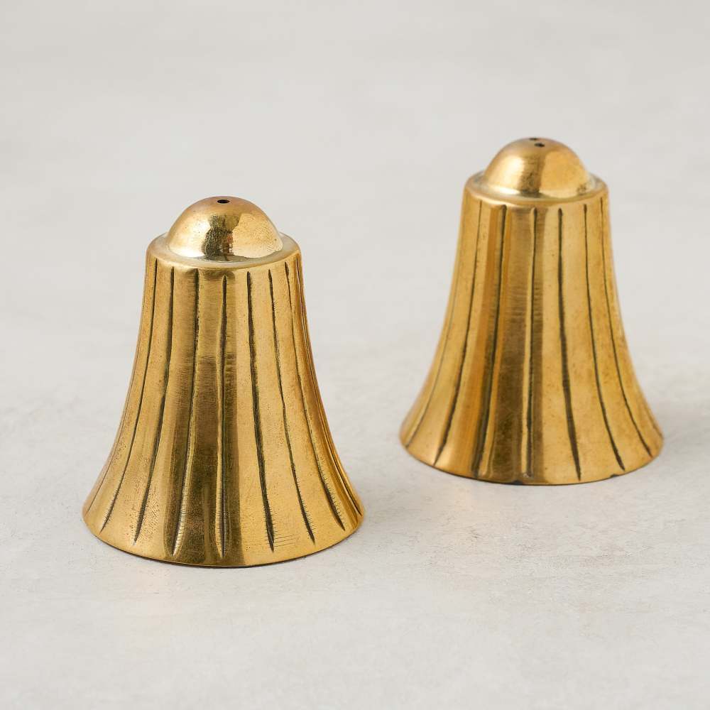 Brass Bell Salt + Pepper Set
