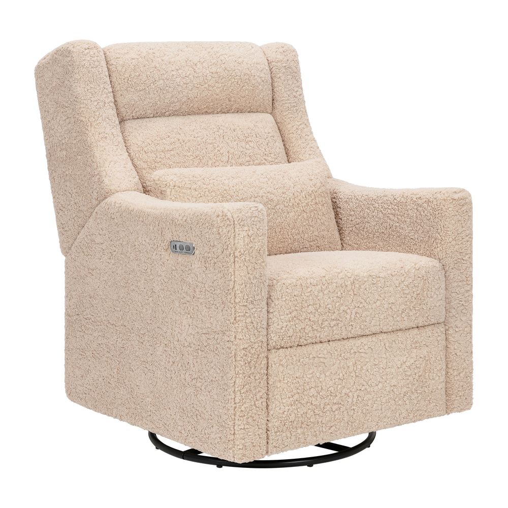Kiwi Plus Power Recliner and Swivel Glider with Power Adjustable Headrest and USB Port in Chai Shearling