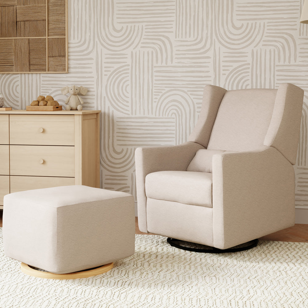 Kiwi Electronic Recliner and Swivel Glider with USB port in Performance Beach Eco-Weave