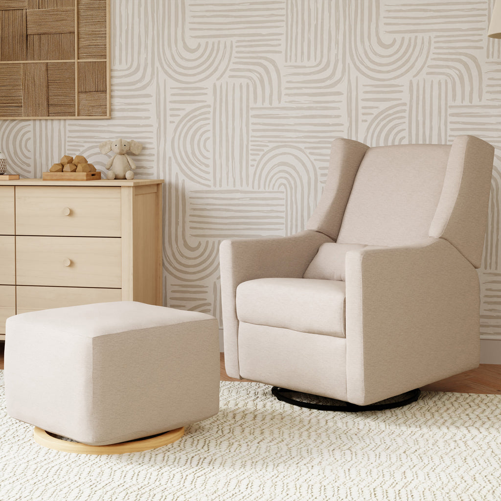 Kiwi Electronic Recliner and Swivel Glider with USB port in Performance Beach Eco-Weave