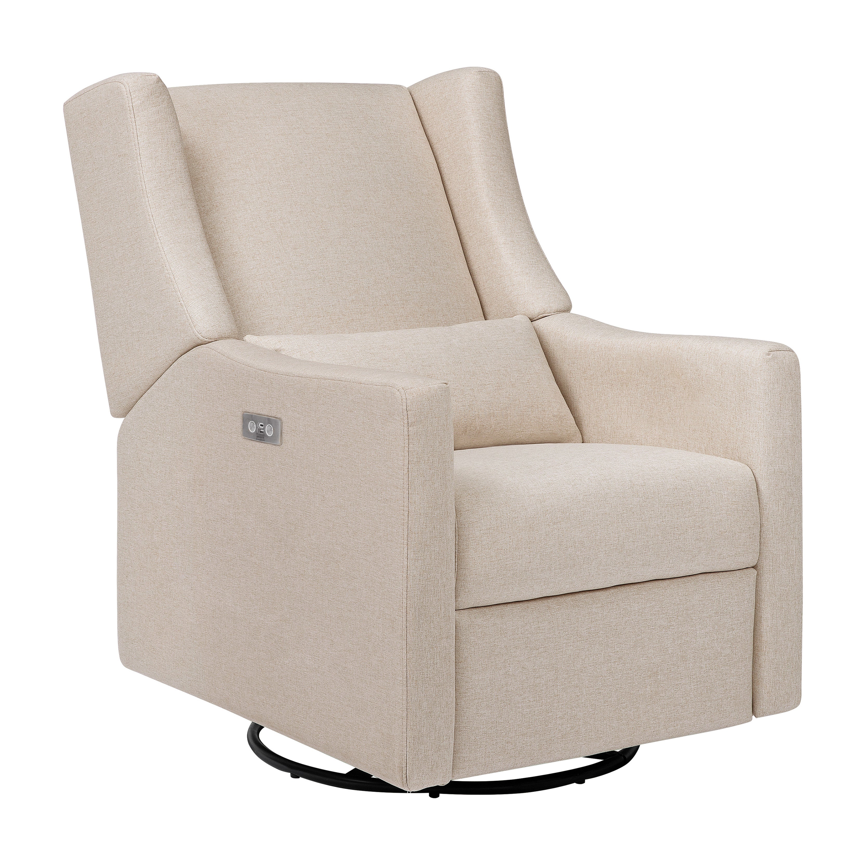 Kiwi Electronic Recliner and Swivel Glider with USB port in Performance Beach Eco-Weave