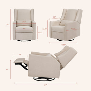 Kiwi Electronic Recliner and Swivel Glider with USB port in Performance Beach Eco-Weave