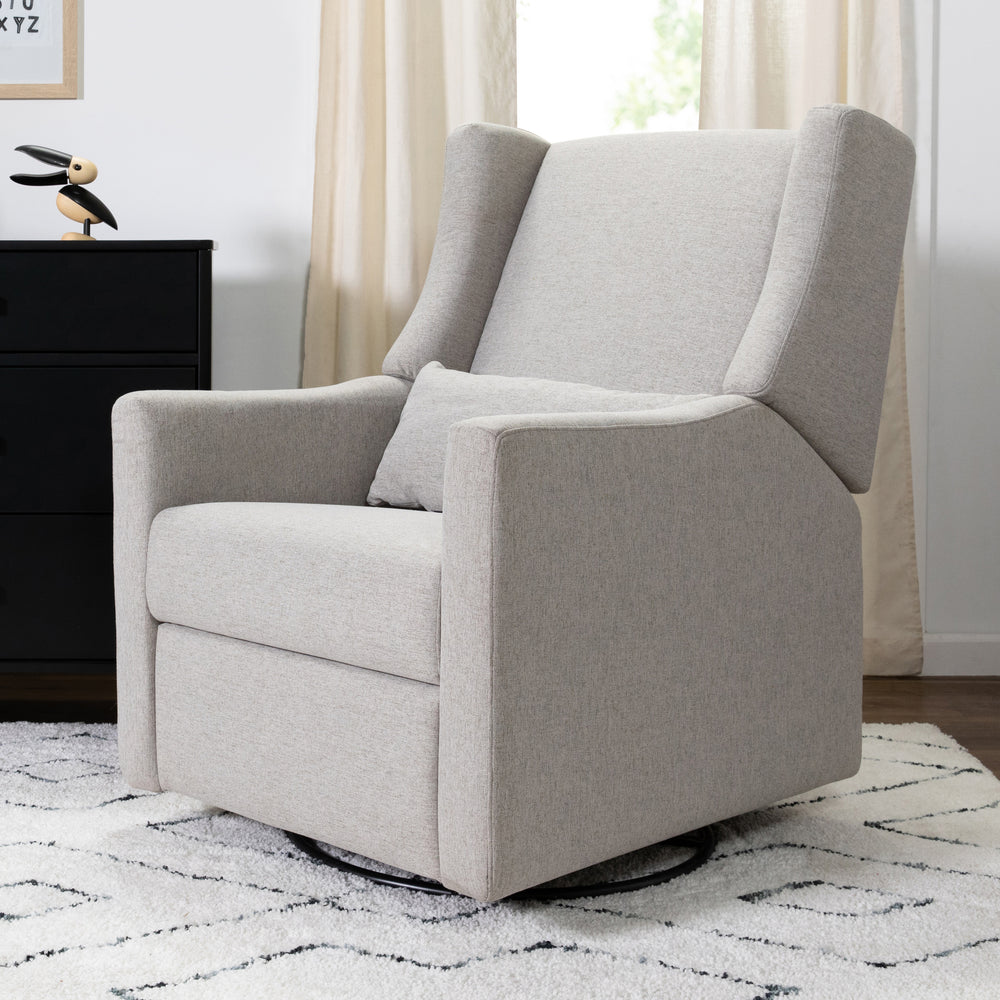 Kiwi Electronic Recliner and Swivel Glider with USB port in Performance Grey Eco-Weave