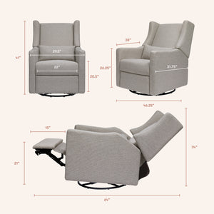 Kiwi Electronic Recliner and Swivel Glider with USB port in Performance Grey Eco-Weave