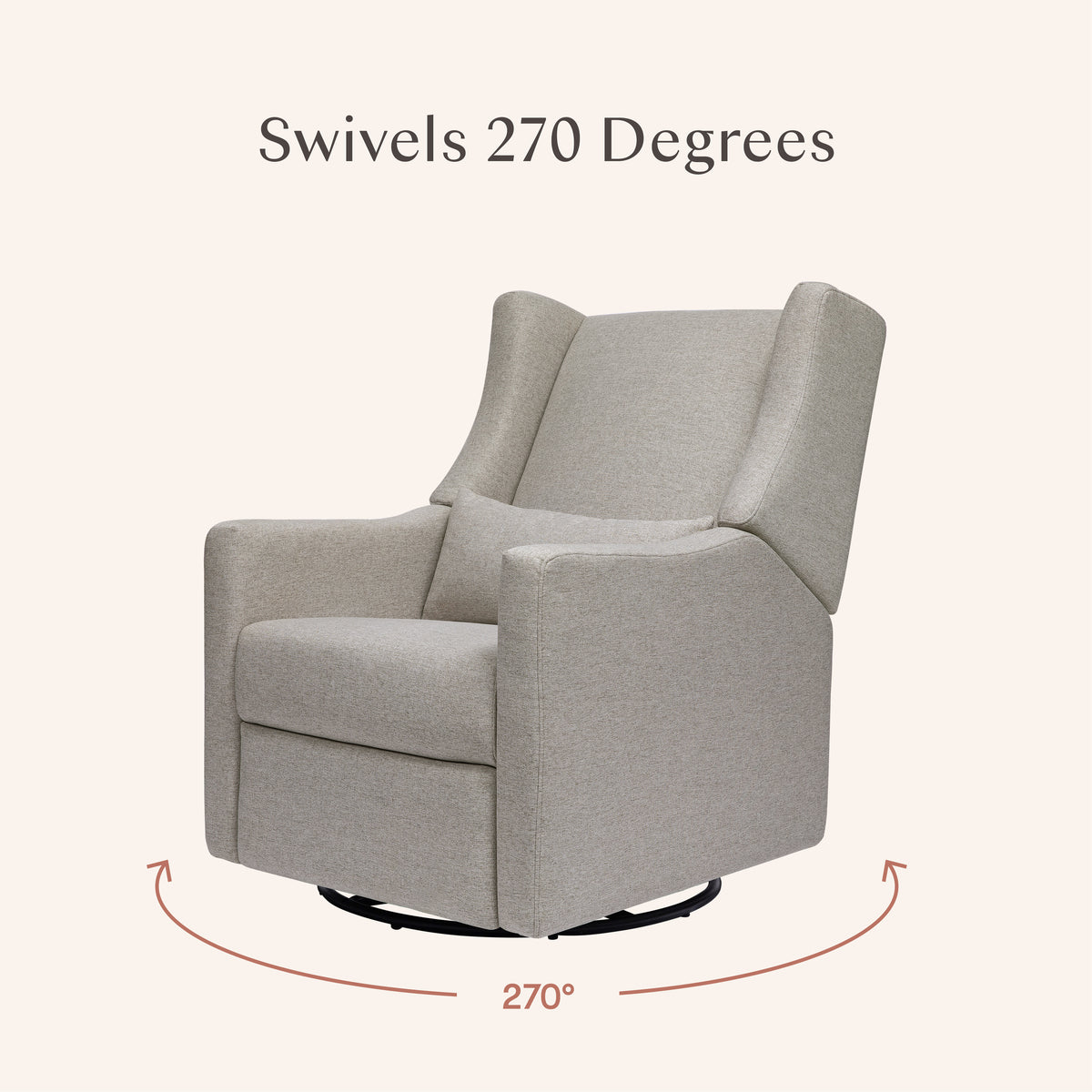 Kiwi Electronic Recliner and Swivel Glider with USB port in Performance Grey Eco-Weave