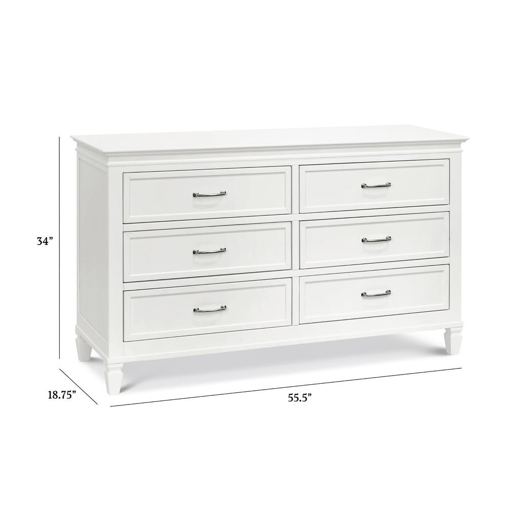 Darlington 6-Drawer Assembled Dresser in Warm White