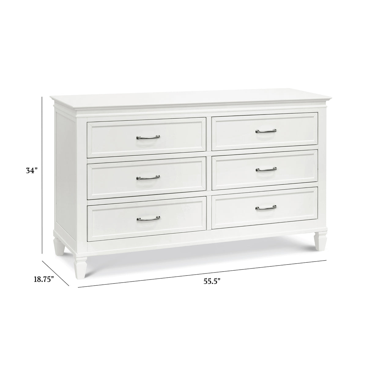 Darlington 6-Drawer Assembled Dresser in Warm White