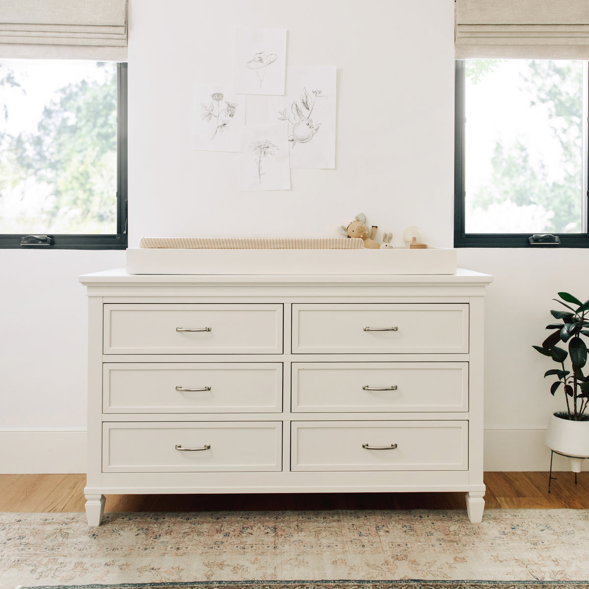 Darlington 6-Drawer Assembled Dresser in Warm White