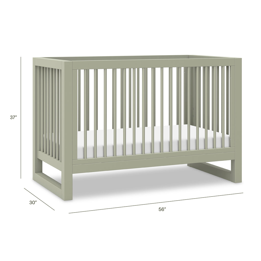 Nantucket 3-in-1 Convertible Crib with Toddler Bed Conversion Kit in French Sage