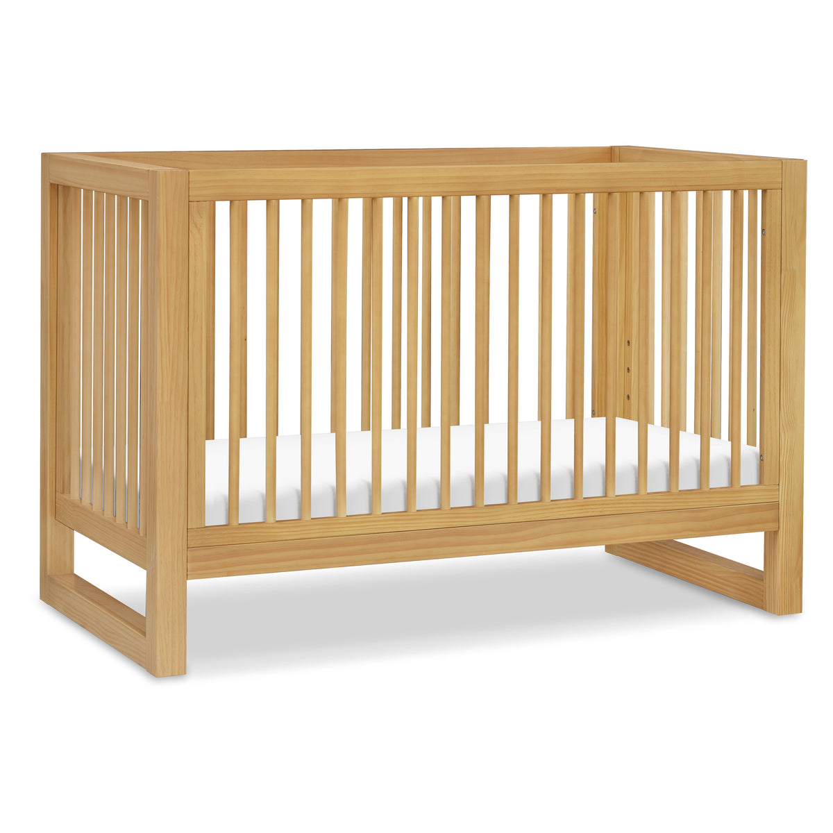Nantucket 3-in-1 Convertible Crib with Toddler Bed Conversion Kit in Warm White/Honey