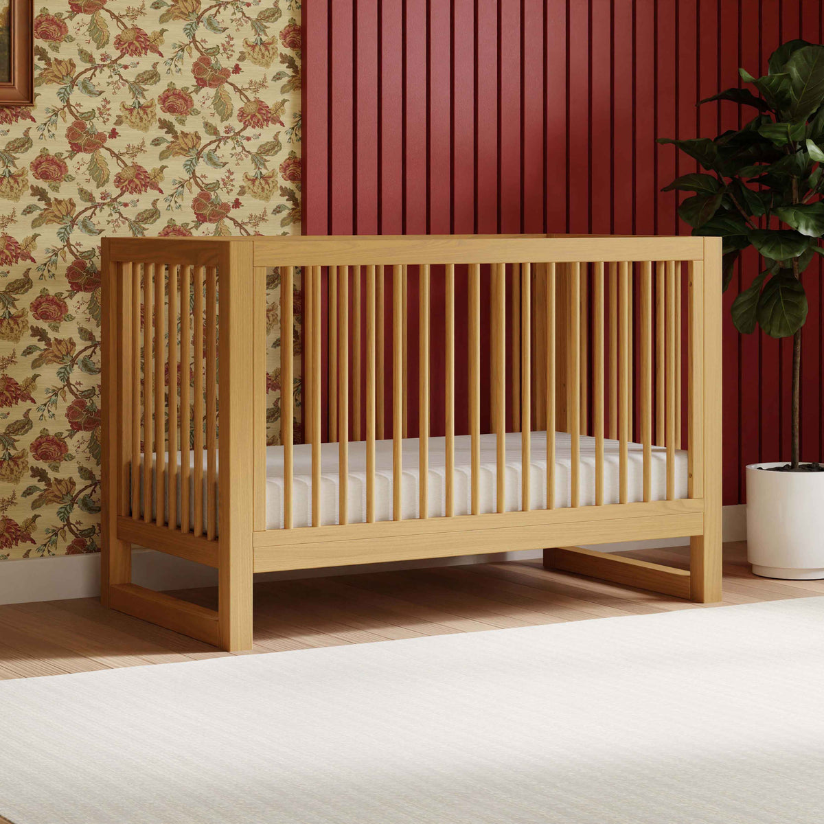 Nantucket 3-in-1 Convertible Crib with Toddler Bed Conversion Kit in Honey