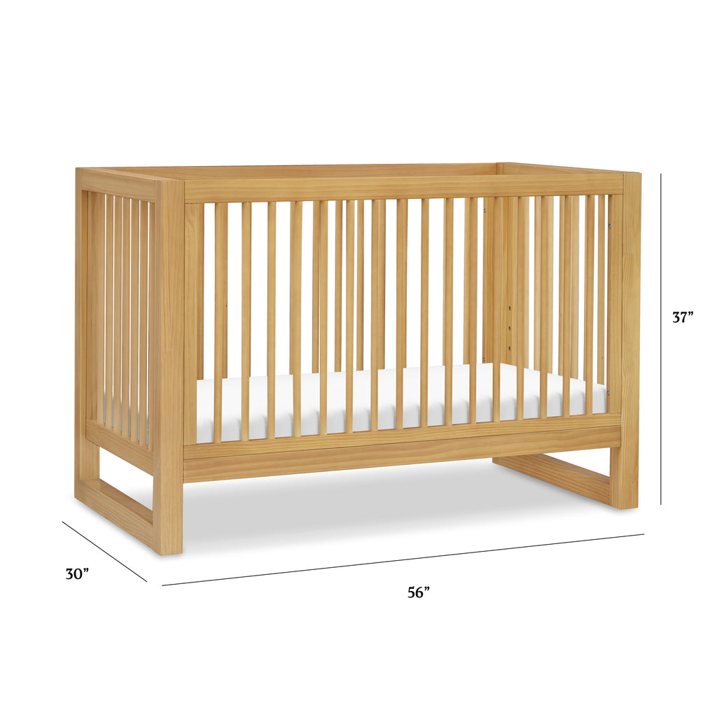 Nantucket 3-in-1 Convertible Crib with Toddler Bed Conversion Kit in Honey