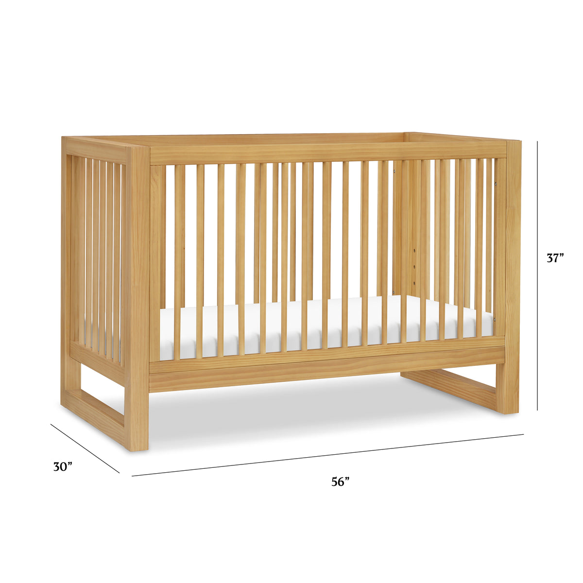 Nantucket 3-in-1 Convertible Crib with Toddler Bed Conversion Kit in Honey