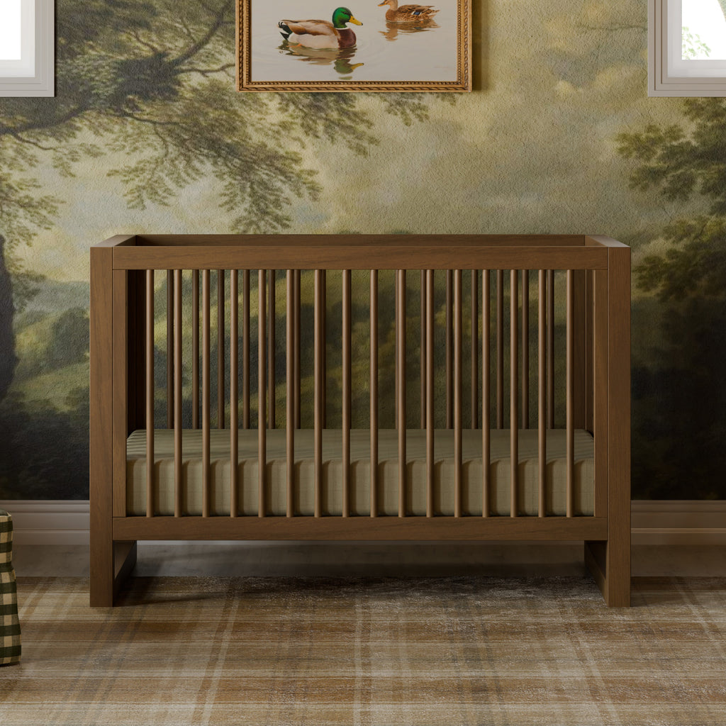 Nantucket 3-in-1 Convertible Crib with Toddler Bed Conversion Kit in Natural Walnut